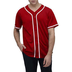 Vente en gros de maillots de baseball col en V bon marché maillot de baseball à boutons pour jeunes maillot de baseball imprimé nom de l'équipe maillot de baseball Hip Hop Street Style - Product Image 1