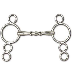 4-Ring Continental Gag 3 ชิ้น Snaffle ผลิตภัณฑ์ขี่ม้าขี่ม้าปากบิตพร้อมแหวนโครเมียมโดยเครื่องมือของมนุษย์ - Product Image 4