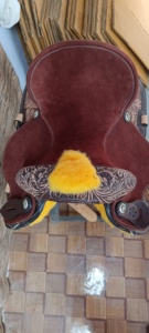 Juego de sillín y tachuelas inglés de alta calidad, sillín de cuero genuino occidental para carreras de barriles, importación directa - Product Image 4