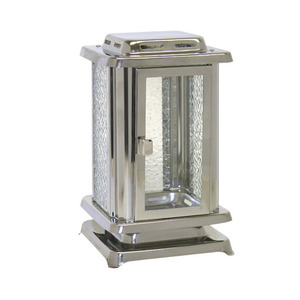 Lanterne élégante en métal en acier inoxydable finition argentée brillante décor de maison et de jardin verre transparent qualité d'exportation - Product Image 2
