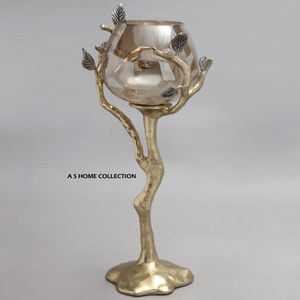Admirable Design Candle Holder Golden Metal <b>Tree</b> Shaped <b>Desktop</b> Ornament Creative For Dinner Candlelight - Product Image 3