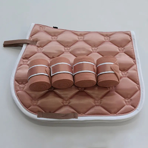 Wholesale Custom Brand <b>Model</b> 008 Glitter Cotton <b>Foam</b> Satin Horse Saddle Pads Plastic Tree Nickel-Plated Hardware for Horse - Product Image 2