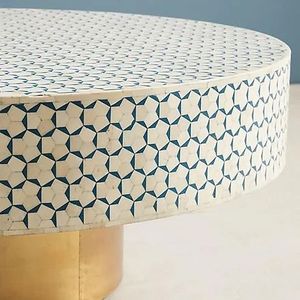 Incrustaciones de hueso por lo general artesanía contemporánea tradición personalizada y Floral mesita de noche gabinete incrustaciones de hueso de la sala de estar India - Product Image 1