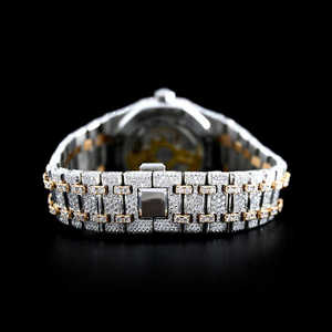 Reloj de cuarzo con diamantes cultivados en laboratorio de alta calidad, esfera analógica de lujo, pantalla New Age con banda de acero inoxidable, estilo antiguo - Product Image 3