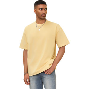 Camiseta de peso pesado de algodón 100% de alta calidad personalizada, ropa de calle Unisex de gran tamaño, camiseta de talla grande para hombres - Product Image 2