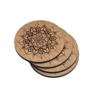 Dessous de verre en bois gravé au Laser décoration de Table boisson caboteur ensemble noyer caboteur décor à la maison décor de Table cuisine - Product Image 5