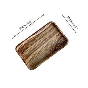 Bandejas para servir alimentos de madera de acacia natural Bandeja de madera rectangular para té y café - Product Image 2