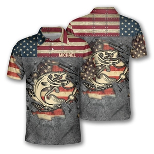 Maillot de pêche à manches courtes de qualité supérieure pour hommes Évacuation de l'humidité Protection solaire à séchage rapide et tissu respirant Fabricant OEM - Product Image 3