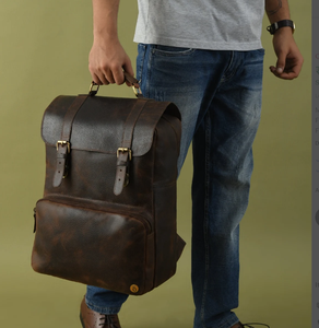 Unique Gifts for Him|Handmade Backpack Men|Leather Cross Body Computer Sling Gifts for Him Leather <b>Briefcase</b> Man - Product Image 1