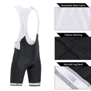 ชุดปั่นจักรยานสีขาวดำแบบรูดซิปขึ้นชุดปั่นจักรยานผ้าโพลีเอสเตอร์แบบแห้งเร็วพิมพ์ซับลิเมชันเต็มตัวสี100% - Product Image 6