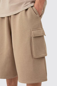 Nouveau style, qualité supérieure, short cargo long surdimensionné écoresponsable pour hommes avec logo personnalisé imprimé et adapté à la course et au sport. - Product Image 3