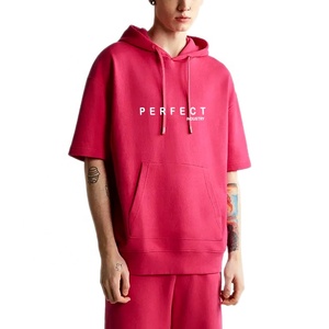 Conjuntos de ropa exterior para hombre, conjunto de sudadera con capucha y pantalones cortos, conjunto de pantalones cortos de felpa francesa de alta calidad, conjunto de 2 piezas de sudadera con capucha y pantalones cortos, logotipo personalizado - Product Image 5