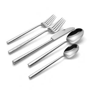 ชุดช้อนส้อมสแตนเลส5ชิ้นสุดหรูคุณภาพสูงสไตล์อเมริกันสีเงิน - Product Image 5