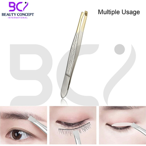 Pinzas de 3 piezas, herramientas de belleza de productos de acero inoxidable, pinzas para cejas con revestimiento antideslizante, para pelos encarnados de cejas - Product Image 5