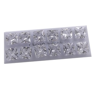 Orecchini Vintage alla moda religiosi 9x9mm quadrati con zirconi quadrati 6 paia di perle geometriche in argento Sterling - Product Image 1