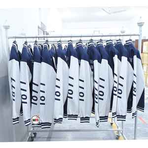 Qualité supérieure hommes collège veste pleine lourde brodé imprimé 100% coton polaire couleur unie fermeture éclair surdimensionné hommes veste - Product Image 3