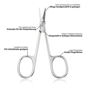 กรรไกรตัดหนังกำพร้าโค้งมืออาชีพ สำหรับทำเล็บมือและเล็บเท้าอย่างแม่นยำ ผลิตจากเหล็กกล้าไร้สนิมคาร์บอนสูง ผิวสัมผัสด้าน - Product Image 2