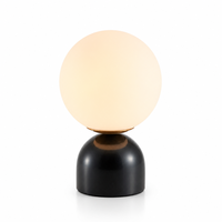 Lampe de chevet créative et simple de style Ins, avec base en marbre blanc et abat-jour en verre rond, pour chambre à coucher, bureau, salon et maison