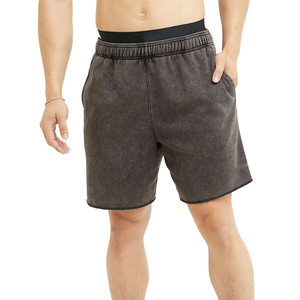 Pantalones Cortos Deportivos para Hombre con Lavado Ácido, Dos Bolsillos, Cintura Media, Cordón Ajustable, Secado Rápido, Transpirables, para Verano y Actividades al Aire Libre - Product Image 1