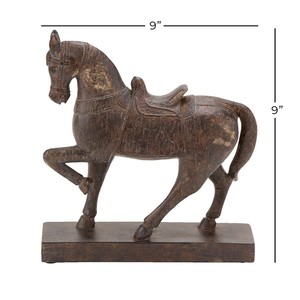 Sculpture de cheval brun intérieur maison pièce maîtresse décorative à la main Sculpture de cheval coulé Statue d'animal articles de décoration fournitures - Product Image 3