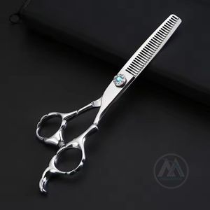 Juego de tijeras de corte y adelgazamiento de cabello de acero inoxidable de peluquero profesional - Product Image 4