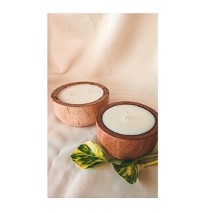 Cuencos de vela de masa de madera redondos personalizados decorativos Cuenco de madera de vela de alta calidad rústico indio puro - Product Image 2