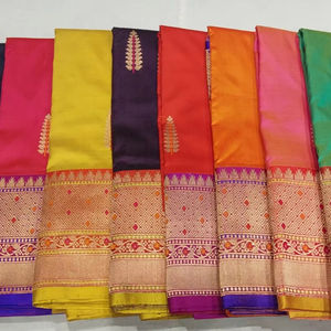 Saree en soie indienne tissé à la main de luxe Tenue ethnique parfaite pour les mariages, les festivals et les grandes célébrations - Product Image 1
