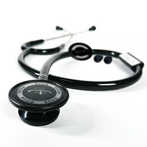 Stéthoscope étudiant OTICA noir en aluminium, diaphragme simple face et cadre chromé pour étudiants en médecine, infirmières - Product Image 1