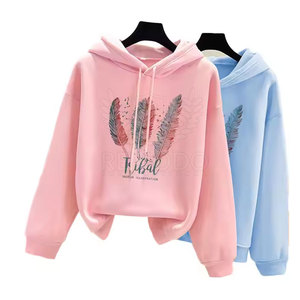 Sudaderas con Capucha Tejidas y Estampadas para Mujer, Ropa Urbana de Invierno, con Logotipo Personalizado en la Parte Delantera, Diseño Moderno para Actividades al Aire Libre - Product Image 1