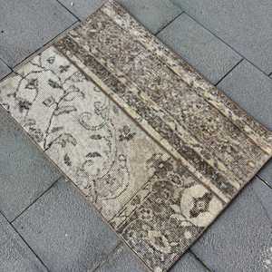 1.8x2.5 ft Rug, Turkish Vintage Rug, <b>Brown</b> Moroccan <b>Wool</b> Rug - Product Image 4
