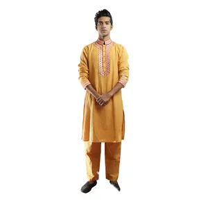 Raasleela Patch Work Long Kurta Vibrant Ethnic Wear avec détails artistiques pour hommes - Product Image 1