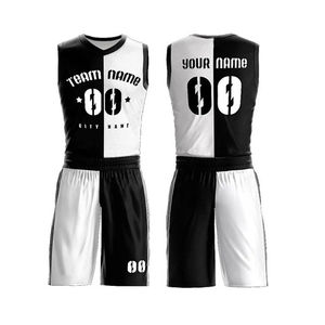 Ensembles de maillots de basket-ball respirants double face Plus Size Style différent Uniforme de basket-ball fabriqué au Pakistan - Product Image 1