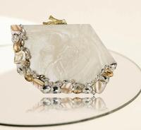 Chaînes de pochette tendance unisexe en résine et pierres précieuses, sac à main portable avec perles décoratives, nouveau style créatif pour mariages et événements