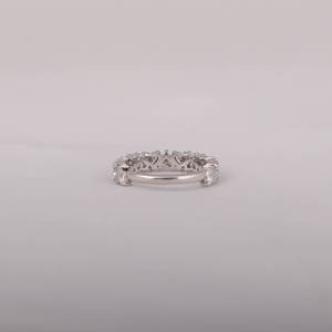 Certified Conflict-Free CVD Lab Diamond 14KT Solid Gold Wedding Band Custom Design Half Eternity Heart Cut Certified Diamond - Product Image 3