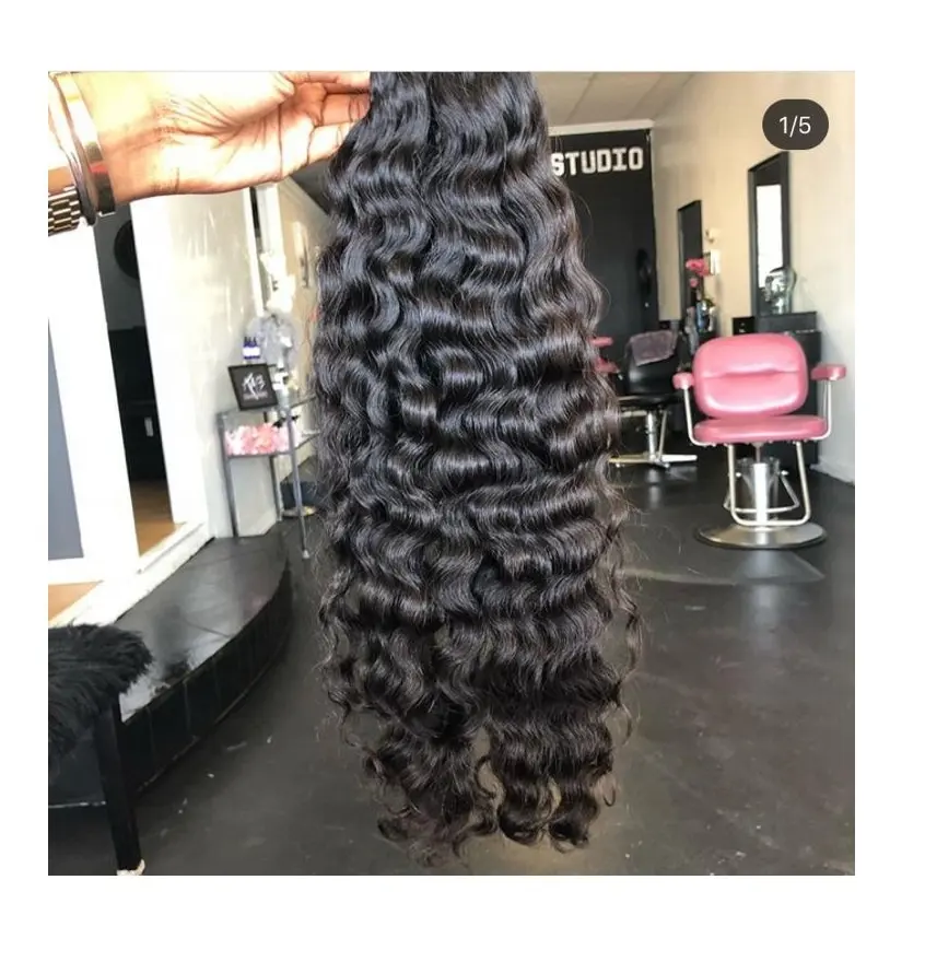 Hoge Kwaliteit Natuurlijke Diepe Krul Ruwe Indische Tempel Haar Groothandel Onverwerkte 1005 Virgin Hair Bundel In Bulk