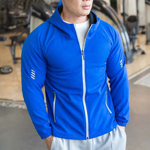 Chaqueta de concha suave de Color azul para exteriores para hombre, chaqueta deportiva para correr a prueba de viento 2025 - Product Image 1
