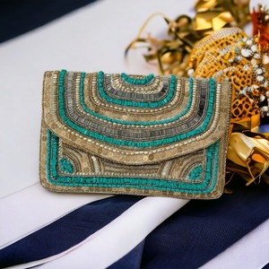 สีสัน Boho Artisan ความจุขนาดใหญ่มีซิปกระเป๋าหรูหราปักลูกปัดงานแต่งค็อกเทลสำหรับสาวฤดูใบไม้ร่วงสำหรับการเดินทาง - Product Image 1