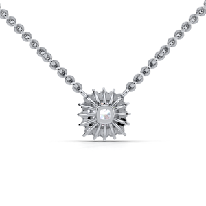 IGI Certified Lab Grown Diamond Cushion Cut Halo Pendant in Solid 925 Sterling Silver Luxury <b>Cluster</b> Design - Product Image 2