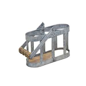 Caddy en métal galvanisé de qualité supérieure à revêtement bleu avec 4 compartiments multiples avec poignée en bois Caddy en métal à un prix abordable - Product Image 4