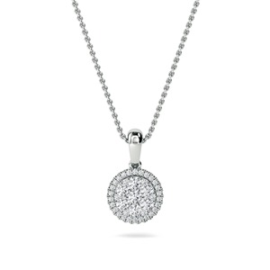 Designer Bridal Round Cut Diamond Cluster <b>Pendant</b> 0.50 Ct Lab Grown Diamond In Platinum For Bridal Anniversary Gift For Her - Product Image 1
