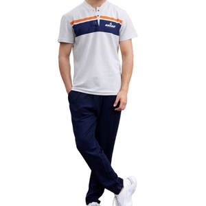 Conjunto de chándal de verano a la moda con cintura elástica y pantalones cónicos Conjunto de chándal de mezcla de algodón suave - Product Image 1