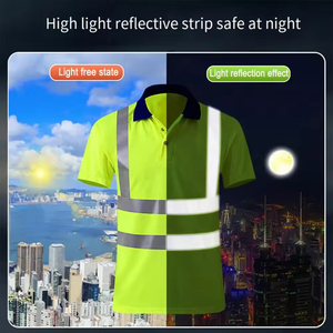 Polo de travail unisexe à manches courtes, haute visibilité, ignifuge, réfléchissant, séchage rapide, léger, avec logo personnalisé - Product Image 6