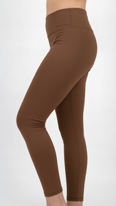 Leggings Deportivos de Cintura Alta Color Café Latte para Mujer, Pantalones de Yoga de Compresión Personalizados OEM, Ropa Deportiva - Product Image 3