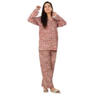 Conjunto de pijama de algodón de verano para mujer, camisa y pantalones de gasa floral, ropa de dormir ligera, dama de honor Ideal o regalo de cumpleaños - Product Image 1