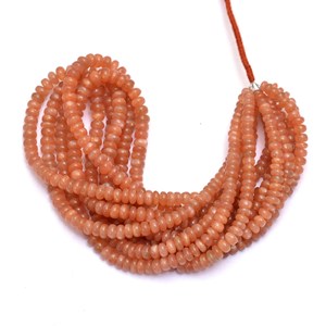 พลอยมูนสโตน AAA ท้อนหินมูนสโตนขนาด5มม.-7มม. ลูกปัดพลอยสังเคราะห์แบบเรียบสำหรับทำเครื่องประดับ - Product Image 2