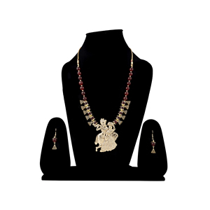 ลูกปัดโกเมนสีน้ำตาลแดงดีไซน์แบบ Radha Krishan - Product Image 2