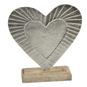 Awesome Design Decor Heart Shape With <b>Wood</b> Base Christmas <b>Ornaments</b> Decorations Home and Office Decor Metal Used Aluminium Metal - Product Image 6