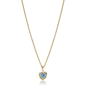 Delicado minimalista diseño de corazón forma de ojo encanto collar venta al por Mayor turco hecho a mano 925 joyería de plata esterlina - Product Image 1