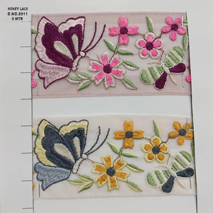 ลูกไม้ปักลายดอกไม้สีดำหรูหราซับซ้อนสำหรับชุดเจ้าสาวและชุดราตรี - Product Image 1