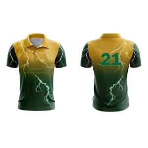 เสื้อโปโลสำหรับผู้ชายเสื้อยืดสำหรับใส่วิ่งเข้ารูปแบบแห้งผ้าโพลีเอสเตอร์100% สีล้วนมีลายแบบระเหิดแบบไม่มี MOQ - Product Image 4